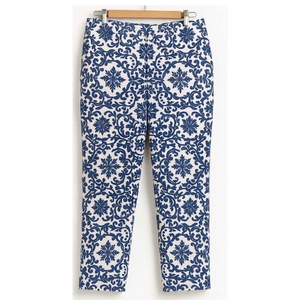 Talbots Heritage Pants – Size 10, Mosaic Blue, Side Zip, 24" Inseam